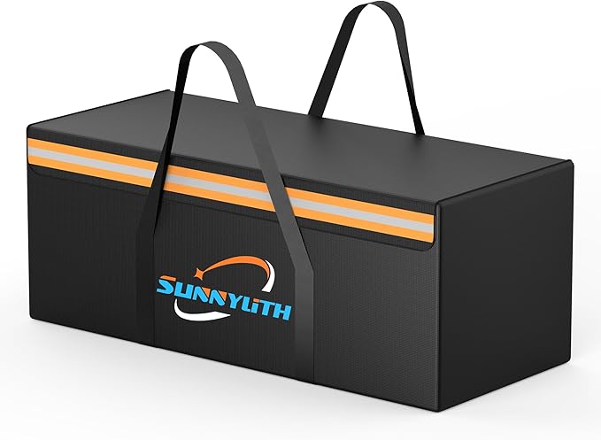 Large Fireproof Document Bags, 24x12x12" Waterproof Storage Firesafe Bag, Large Capacity Waterproof Storage Box with Reflective Strip for Valuables & Passport, Silicone Coating & Zipper Closure by SunnyLith