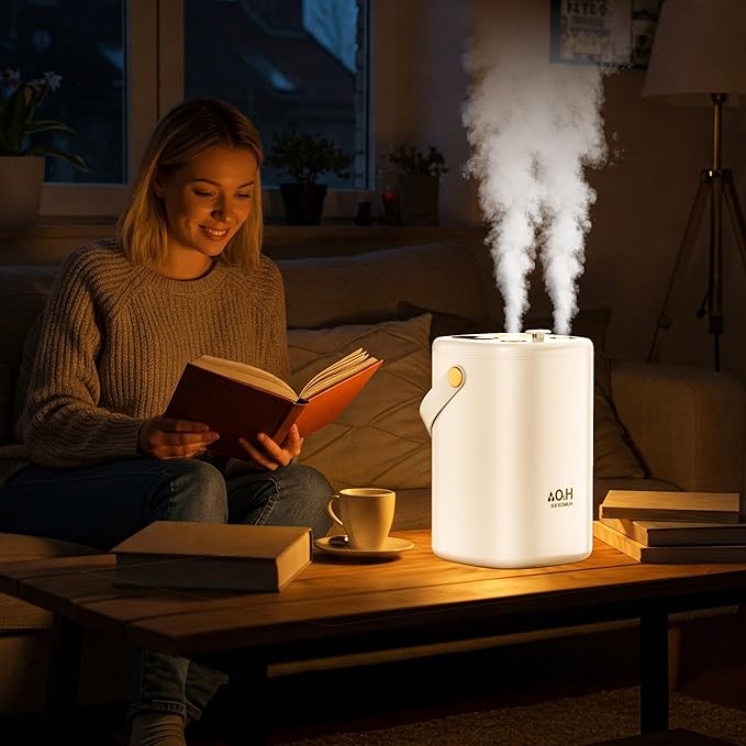 1L Cool Mist Ultrasonic Humidifier - Quiet Air Humidifier with Auto Shut-Off/Waterless Protection for Bedroom Home Office Plants, Small Large Capacity for Dry Air - Image 8