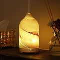 Essential Oil Diffuser Hand Blown Glass Aromatherapy Diffuser - Ultrasonic Cool Mist Scent Aroma Diffuser, Whisper Quiet with Auto Shut-Off, Timer Setting &7 Colors Night Light for Home by inrorans