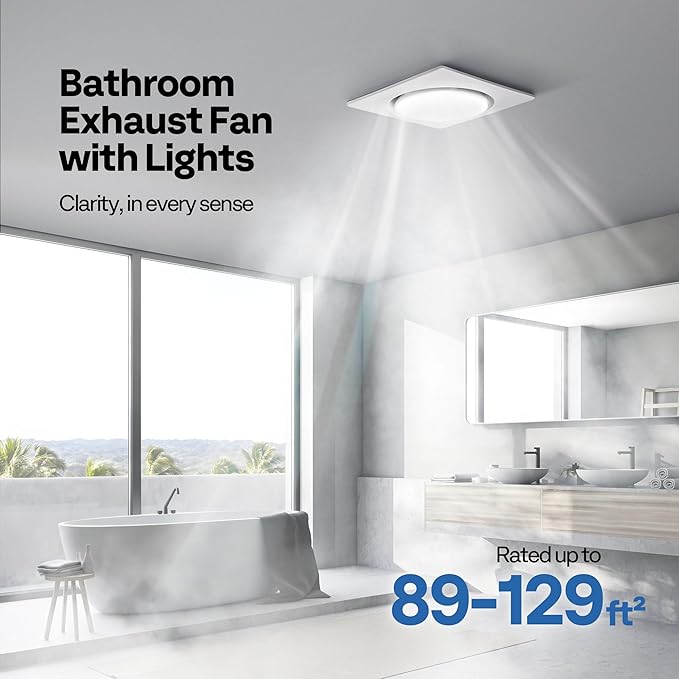 VIVOHOME Autoflow Bathroom Exhaust Fan with Light & Humidity Sensor (30-110-160CFM) - 2700K/4000K/5700K & EC Motor, Retrofit Ceiling Mount Bath Fan, No Attic Access Needed (Install Kit, 4-in Duct) - Image 2