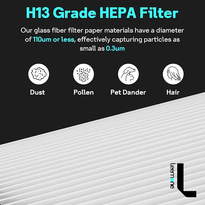 Leemone 2-IN-1 True HEPA+Carbon Filter Replacement for Dyson PH01 HP06 TP06 HP07 TP07 HP09 TP09 TP10 HP10 Air Puri-fier 360° Combi Glass Pure Cool Hot Humidify Fan, 1 Pack - Image 5