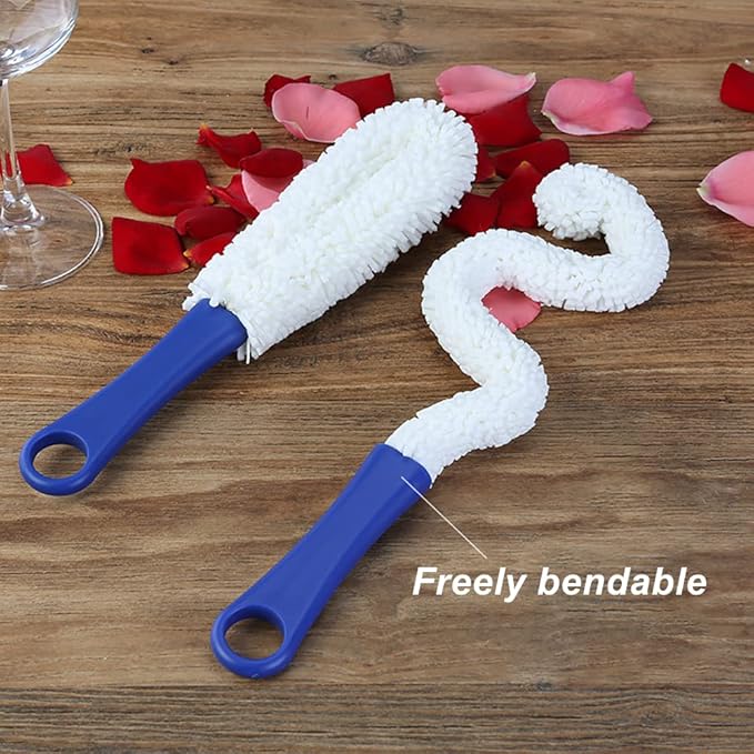 Bottle Cleaning Brush - Set of 2 Different Sizes Flexible Bottle Scourer - Multi-Function Household Cleaning Tools for Cleaning of Wine Decanters, Goblets, Glasses, Cups - Image 4