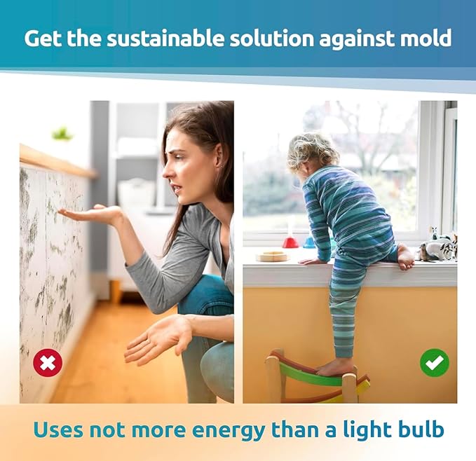 ELIAS Mold killer - Black mold remover for walls without chemicals - Wall heating for every room - Powerful anti-mold heating as an alternative to moldspray - Permanently mold-free (1, Set of 2) - Image 2