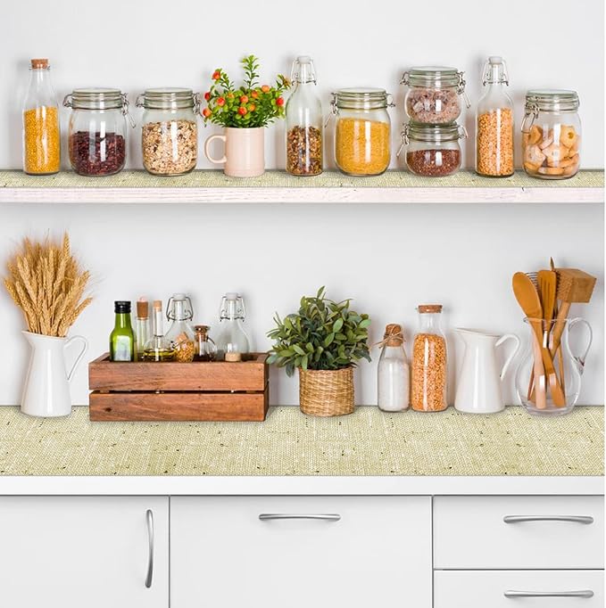 Shelf Liner 18" W x 96" L Cabinet Liners Non Adhesive, Drawer Liners Non Slip Kitchen Mat Waterproof Oil-Proof for Kitchen Cabinet, Shelves, Refrigerator, Storage, Easy to Trim - Image 2