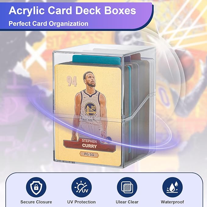 6 Pack Card Deck Boxes: Transparent Storage for TCG, MTG, YuGiOh, Sport Cards and Other Collectible Cards – Compact Clear Organizers, Holds 800+ Cards, Ideal for Collection and Storage - Image 5