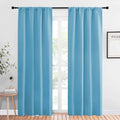 NICETOWN Blackout Curtains for Living Curtains, Teal Blue, 1 Pair, 34-inch W x 84-inch L, Home Decorations Thermal Insulated Solid Pole Top Blackout Drapes for Living Room by NICETOWN