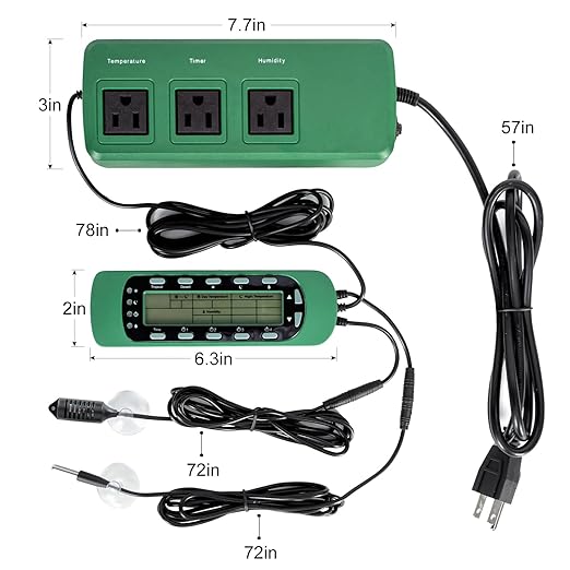 REPTI ZOO Reptile Digital Thermometer Hygrometer Controller for Tank Terrarium - Waterproof Reptile Timer with Thermostat Controller Lighting Timer - Image 2