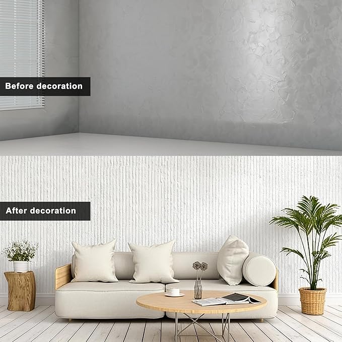 3D Wall Panels Peel and Stick – 23.82"x110" PVC Faux Texture, Self Adhesive Waterproof Wall Covering, DIY Accent Wall, Sofa Background Backsplash & Modern Home Decor, Covers 18 sq.ft - Image 3