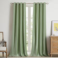 BULBUL Sage Green Velvet Curtains 84 inches Luxury Elegant Living Room Curtain Modern Light Filtering Thermal Insulated Soundproof Privacy Room Darkening Drapes for Classical Bedroom Set of 2 by ModernShinyVelvetCurtains