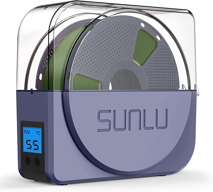 SUNLU Official Filament Dryer S1 Plus, Built-in Circulation Fan, Filament Dryer Box Storage Box for 3D Printer Filament 1.75 2.85 3.00, S1 Plus Blue Grey by SUNLU