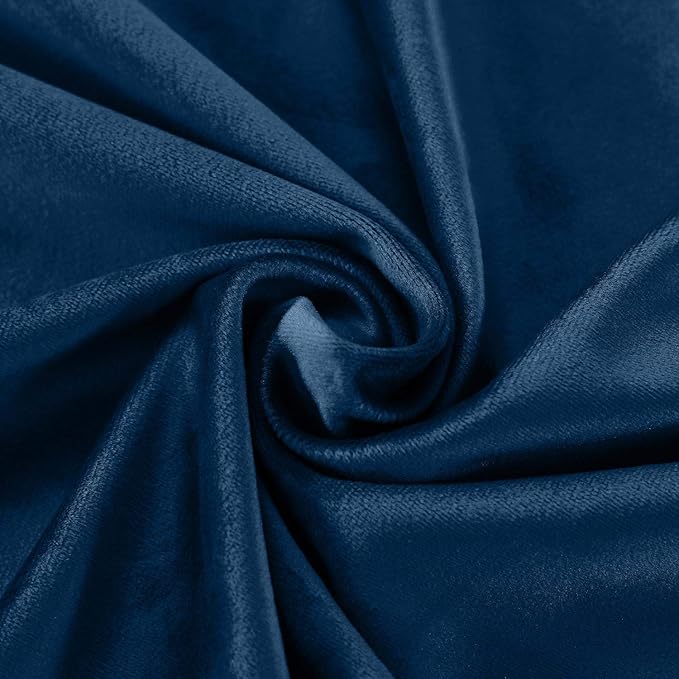 ChadMade Blackout Lined Premium Velvet Curtain Sapphire Blue 100Wx84L Inch (1 Panel), Eyelet Grommet for Livingroom Bedroom Theater Studio, Leon Collection - Image 6