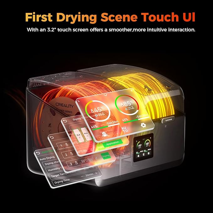 Creality Filament Dryer Box 4 Spool, SpacePi X4 3D Printer Filament Storage Box, Dual Independent Heating Chambers, Rapid Heating Up to 85℃, Active Dehumidification, for PLA,PETG,ABS,TPU,Nylon,etc - Image 5