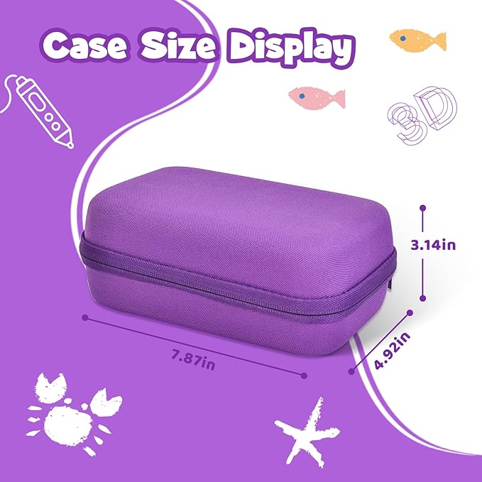 Case Compatible with 3Doodler Start+ Essentials for 3D Pen Set for Kids, Carrying Holder Fit for Printing Pens, Storage Organizer for Printing Filament Refill, Micro-USB Charger (3D-04B-Purple) - Image 2
