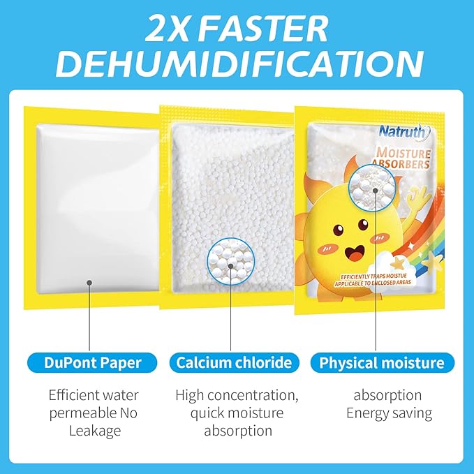 NATRUTH 12-PACK Moisture Absorber Bags with Lavender, Drawer Dehumidifier Home Desiccant Small Bag Use for medicine boxes, underwear boxes, Eliminates Odors, Closet Dehumidifier Bags for Small spaces - Image 3