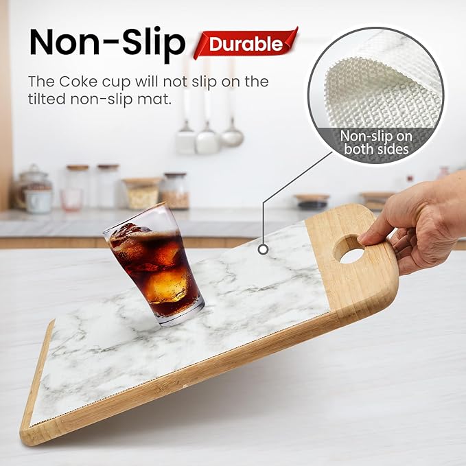 COAVAS Shelf Liner for Cabinets & Drawers Non Slip, No Adhesive Drawer Liners for Dresser, Kitchen, Shelves, Thick Shelf Paper Waterproof, Cut-to-Size (Marble, 12IN x 10FT) - Image 3