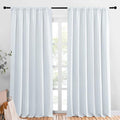 NICETOWN Bedroom Window Curtain Panels - Window Treatment Thermal Insulated Rod Pocket Room Darkening Curtains/Drapes for Patio Door (Greyish White, 2 Panels, 70 in x 95 in (W x L)) by NICETOWN