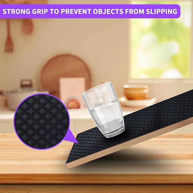 Non-Slip Shelf Liner, for Kitchen Cabinets, Washable Oil-Proof & Waterproof Drawer Mats for Refrigerators, Shelves & Desks, Non-Adhesive EVA Material - Image 4