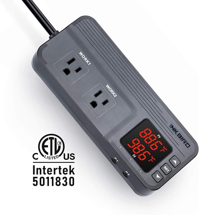 Inkbird Temperature and Humidity Controller ITC-608T Pre-Wired Dual Stage Thermostat 120VAC 15A 1800W ETL Listed Mushroom Greenhouse Homebrew - Image 4