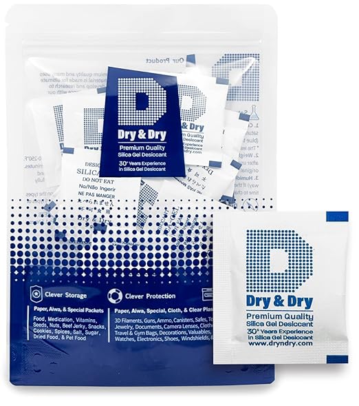 Dry & Dry 3 Gram [30 Packets] Silica Gel Packets Silica Gel Desiccants, Silica Gel Packs - Rechargeable (Food Safe) Silica Gel Packets, Silica Packets by DryDry