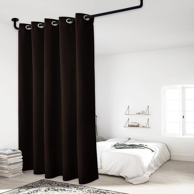 NICETOWN Extra Wide Patio Door Curtain, Super Heavy-Duty Thermal Sliding Glass Door Lined Drape, Privacy Assured 100% Blackout Window Treatment(Brown, 1 Panel, 70 inches W x 84 inches L) - Image 9