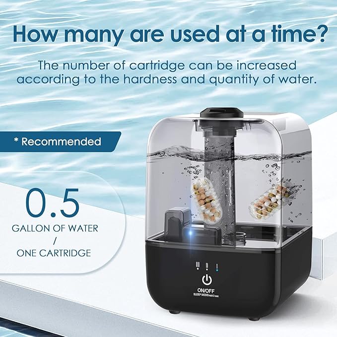 20x Humidifier Cleaner Compatible with Most Humidifiers Replacement for Ultrasonic Humidifier Demineralization Cartridge Tank Cleaning Fish Drop Ball Filter - Image 6