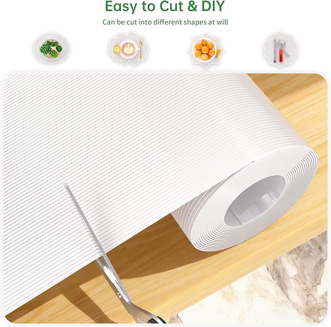 Shelf and Drawer Liner for Kitchen Cabinet, Non-Adhesive 18in x 240in Waterproof Durable Thickened EVA Material Easy-to-Cut Contact Paper Non Slip Mat for Refrigerator, Cupboard, Dresser - Image 3