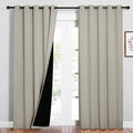 NICETOWN 100% Blackout Window Curtain Panels, Cold and Full Light Blocking Drapes with Black Liner for Nursery, 84 inches Drop Thermal Insulated Draperies (Natural, 2 PCs, 62" Wide Each Panel) by NICETOWN