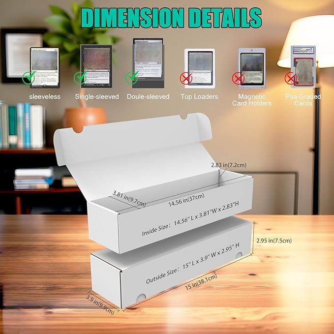 Card Box for Trading Cards Storage Box, Laminated Card Storage Box with Dividers, 1100 Count White Cardboard Boxes for Mtg/TCG/Magic/ Sports Card Storage,Trading Card Holder for Collector(3 Pack) - Image 9