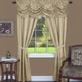PowerSellerUSA 5-Piece Complete Window Curtains Set with Panels, Valance, Tiebacks, Room Darkening Curtains, Luxurious Window Curtains for Living Room, Bedroom, Dining Room, 55" W x 84" L, Cream by PowerSellerUSA