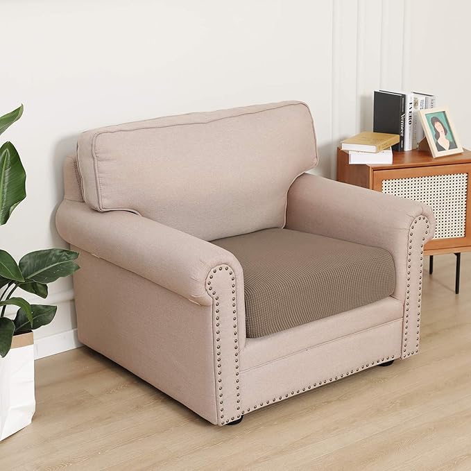 Easy-Going Stretch Cushion Cover Sofa Cushion Furniture Protector Sofa Seat Sofa slipcover Sofa Cover Soft Flexibility with Elastic Bottom(Chair Cushion,Camel) - Image 2