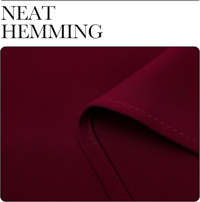 NICETOWN Blackout Curtain Panels Window Draperies - (Wine Red Color) 52x84 inch, 2 Pieces, Insulating Room Darkening Blackout Drapes for Bedroom - Image 8
