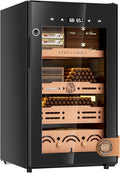 Electric Cigar Humidor Cabinet up to 600 Cigars, Temperature & Humidity Control System-75L Cooling Fridge with Cedar Wood Shelves Digital LED Screen Fingerprint Safety Lock Home & Commercial Use by FANKAI