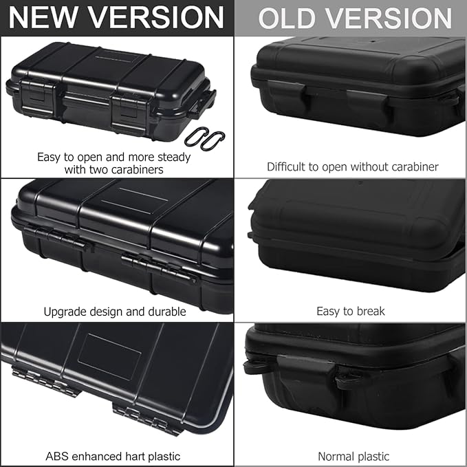 Dry Storage Box, Shockproof Waterproof Box with 2 U‑Shape Buckle, Plastic Storage Container for Cameras, Phones, Camping, Fishing, Hiking(Large-Black) - Image 7