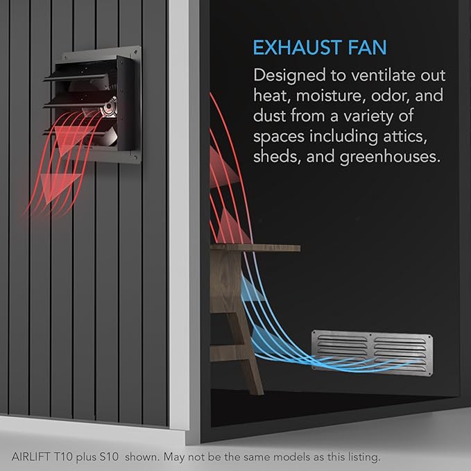 AC Infinity AIRLIFT T20, Shutter Exhaust Fan 20" with WiFi Temperature Humidity Controller, EC-Motor Wall Mount Ventilation and Cooling for Sheds, Attics, Workshops, and Greenhouses - Image 2