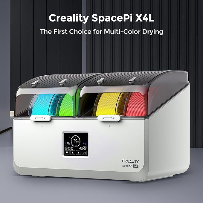 Creality Filament Dryer Box 4 Spools, Space Pi X4L Filament Storage Box, 200W PTC Heats Up to 75°C, Fast Drying Dual Heating Chambers, Moisture-Free Storage, for PLA, PETG, TPU, ABS - Image 3
