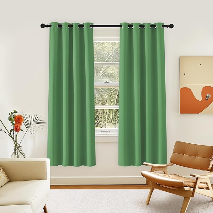 NICETOWN Room Darkening Curtain for Living Room - Energy Saving Thermal Insulated Grommet Room Darkening Curtain/Drape for Bedroom (1 Panel, 46 by 72, Froest Green) by NICETOWN