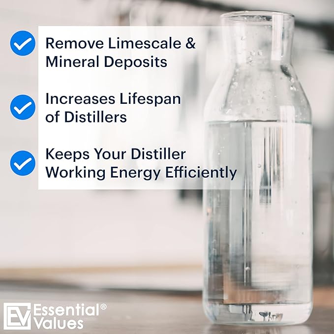 Essential Values Distiller Cleaner Descaler - 2 LBS Water Distiller Cleaner - Citric Acid for Cleaning Powder for Distilling Machines, Kettles - Remove Limescale & Mineral Buildup - Image 4