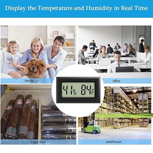 Mini Thermometer Hygrometer, Large Number Fahrenheit LCD Display Digital Temperature Humidity Meters Gauge Indoor for Greenhouse, Garden, Cellar, Fridge (10-Pack) - Image 2