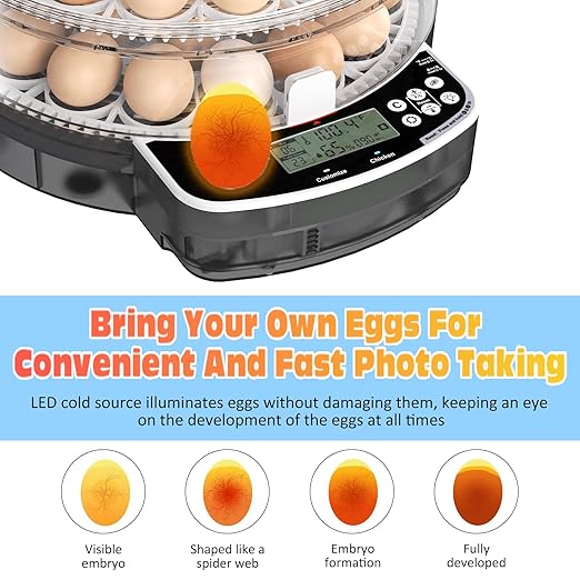 48 Egg Incubator with Automatic Egg Turning and Humidity Control, Intelligent Egg Incubator with Automatic Temp. Adjustment - Image 2