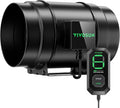 VIVOSUN G8 8" Inline Duct Fan & 3 Cycle Modes E12 Speed Controller, AeroZesh Grow Tent Kit Ventilation Fan with 725 CFM EC Motor, Programmable Exhaust Fan for Heating Cooling Booster, Hydroponics by VIVOSUN