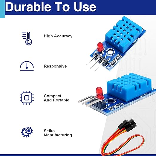 6 Set Digital Temperature and Humidity Sensor Modules, Compatible with DHT11, 3.3V–5V Sensors for Arduino with Dupont Wires - Image 6