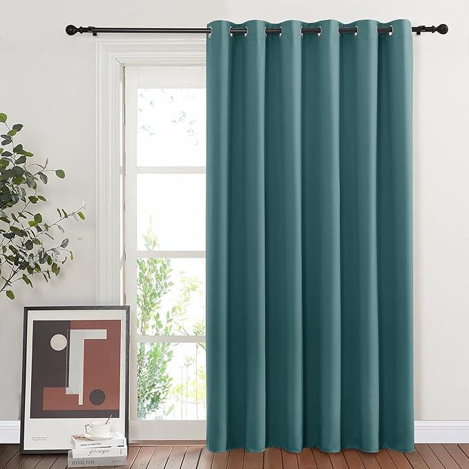 NICETOWN Blackout Room Darkening Window Curtain - Thermal Insulated Solid Grommet Blackout Curtain/Drape for Living Room (Sea Teal, Single Panel, 80 by 84-inch) - Image 8