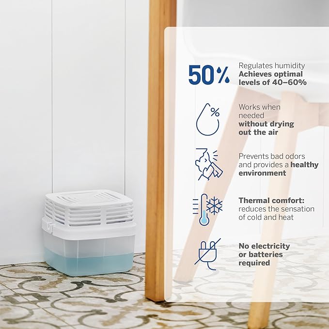 HUMYDRY Moisture Absorber Dehumidifier Device for Home, Premium Pack Of 1 Device of 15.9 Oz With 3 Pre-Measured Refills, Unscented Humidity Absorber For Closets, Bathroom and Medium Enclosed Spaces - Image 5