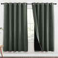 NICETOWN 100% Blackout Window Curtain Panels, Full Light Blocking Drapes with Black Liner for Nursery, 72-inch Drop Thermal Insulated Draperies (Dark Mallard, 2 Pieces, 70-inch Wide Per Panel) by NICETOWN
