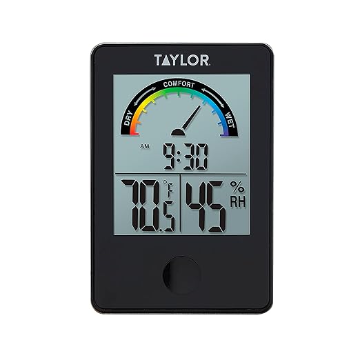 Taylor Digital Wireless Indoor Comfort Level Thermometer and Hygrometer, Easy-to-Read Display for Home, Office, Greenhouse, Nursery, and Indoor Areas, Black - Image 2