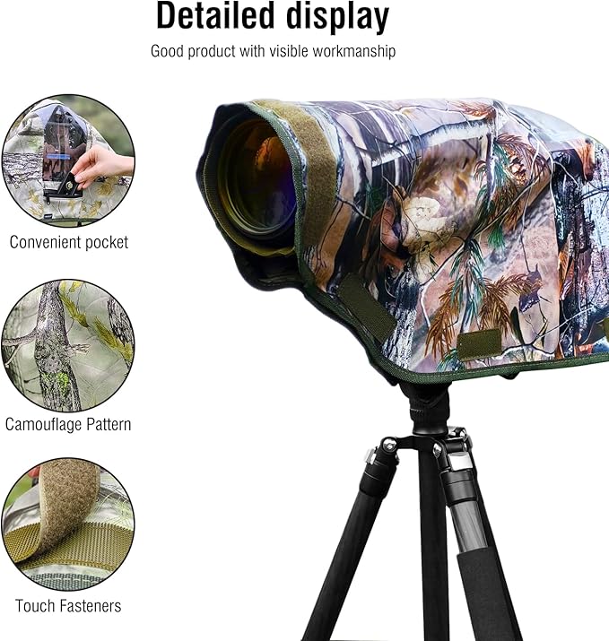 Camera Rain Cover with Openable Viewing Window & Strap Mountable Design,Waterproof Camera Raincoat Sleeve Protector (XXL) - Image 8
