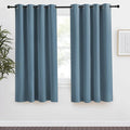 NICETOWN Blackout Curtain 57 inch Length, W55 x L57 Inch, Smoky Blue, 8 Grommets Top, 1 Piece, Thermal Insulated Modern Window Treatment Soundproof Drape Panel for Bedroom/Living Room by NICETOWN