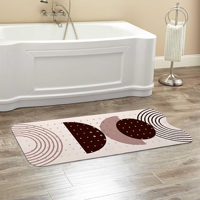 Rainbow Bathtub Mat Non Slip, Baby Bath Mat for Tub Rubber Tub Mat, Kids Bath Mats for Bathroom Modern Abstract Anti Slip Shower Mat with Suction and Drain Holes Machine Washable, 40″X16″ - Image 6