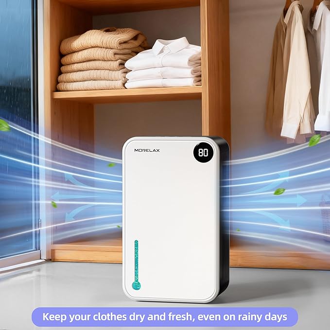 Dehumidifier,Scozza Small Dehumidifiers for Room for Home, Quiet with Auto Shut Off, Dehumidifiers for Bedroom (280 sq. ft), Bathroom, RV, Closet,Bedroom, Basement, 7-color LED light,White - Image 9
