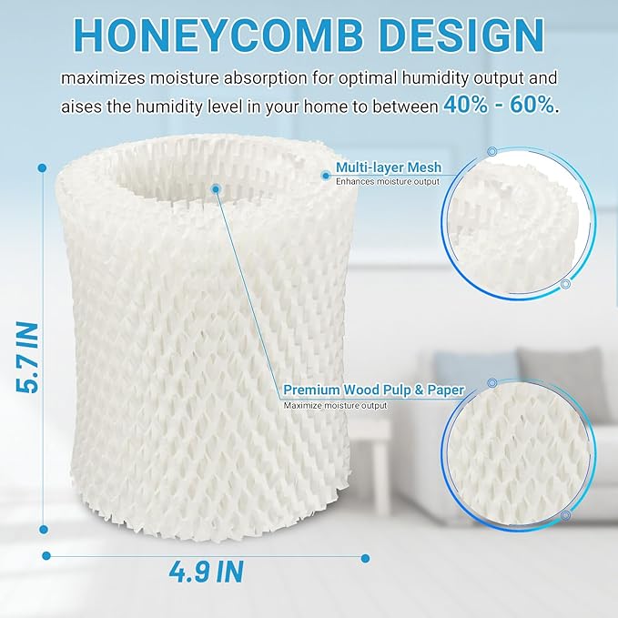 Lemige Premium Humidifier Filter Replacement 2.0 for Canopy Bedside Humidifier and Nursery Humidifiers, Made with Wood Pulp and Paper Wick Filter, Humidifier Wicking Filter Replace Every 6 Weeks - Image 7